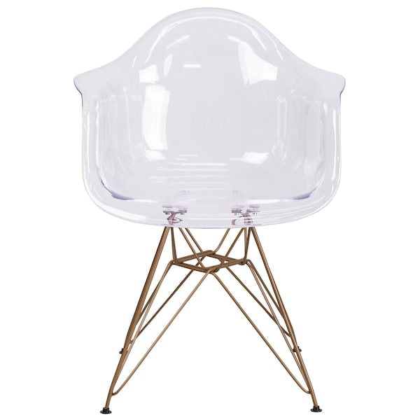 Flash Furniture Alonza Chair, Clear Seat, 24 W 24" L 31.75 H, Polycarbonate, Rubber Seat - FH-132-CPC1-GG