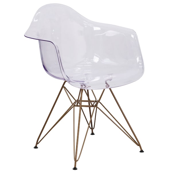 Flash Furniture Alonza Chair, Clear Seat, 24 W 24" L 31.75 H, Polycarbonate, Rubber Seat - FH-132-CPC1-GG