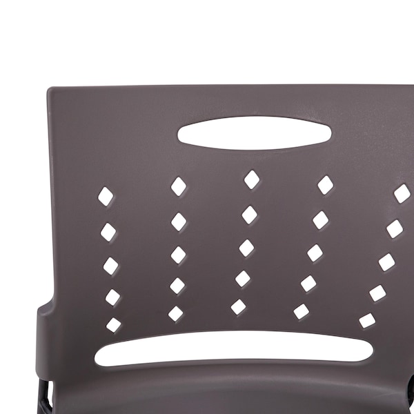 Flash Furniture 881 lb. Capacity Gray Sled Base Stack Chair - RUT-2-GY-BK-GG
