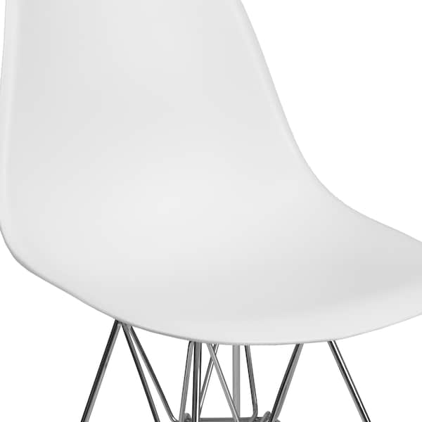 Flash Furniture Elon Chair, White Back, 18-1/4 in W 22-1/2" L 32" H - FH-130-CPP1-WH-GG