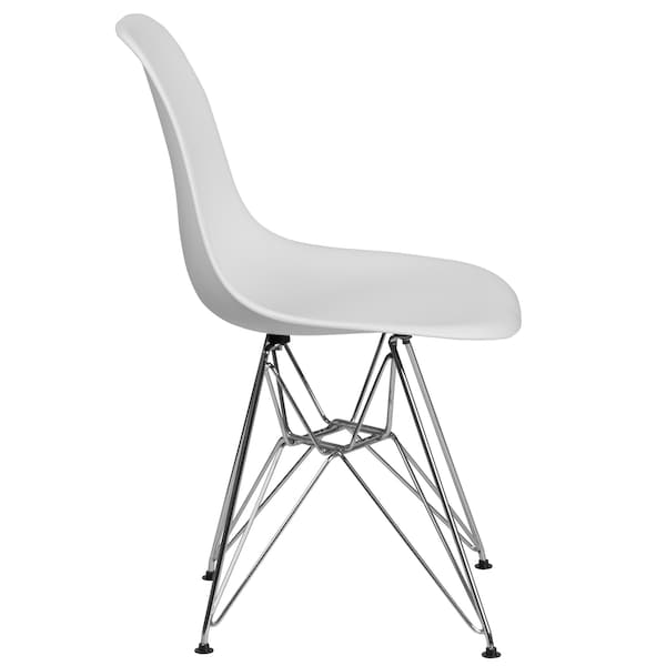 Flash Furniture Elon Chair, White Back, 18-1/4 in W 22-1/2" L 32" H - FH-130-CPP1-WH-GG
