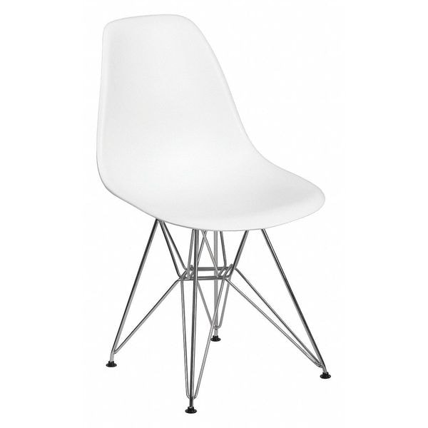 Flash Furniture Elon Chair, White Back, 18-1/4 in W 22-1/2" L 32" H - FH-130-CPP1-WH-GG