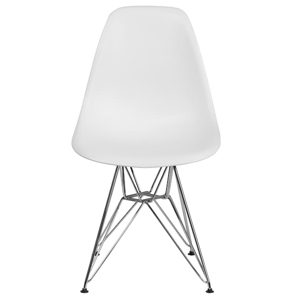Flash Furniture Elon Chair, White Back, 18-1/4 in W 22-1/2" L 32" H - FH-130-CPP1-WH-GG