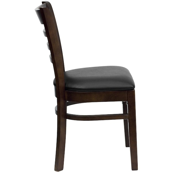 Flash Furniture Hercules Restaurant Chair, Wood Back, 17-1/4 in W 20" L 33-3/4" H - XU-DGW0005LAD-WAL-BLKV-GG