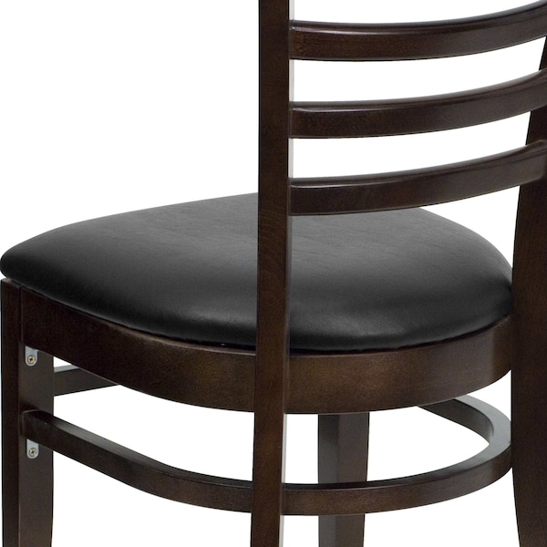 Flash Furniture Hercules Restaurant Chair, Wood Back, 17-1/4 in W 20" L 33-3/4" H - XU-DGW0005LAD-WAL-BLKV-GG