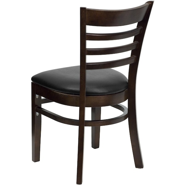 Flash Furniture Hercules Restaurant Chair, Wood Back, 17-1/4 in W 20" L 33-3/4" H - XU-DGW0005LAD-WAL-BLKV-GG