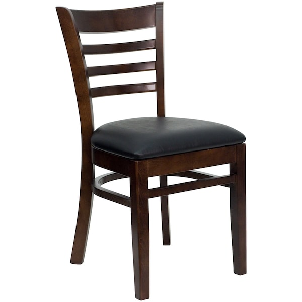 Flash Furniture Hercules Restaurant Chair, Wood Back, 17-1/4 in W 20" L 33-3/4" H - XU-DGW0005LAD-WAL-BLKV-GG