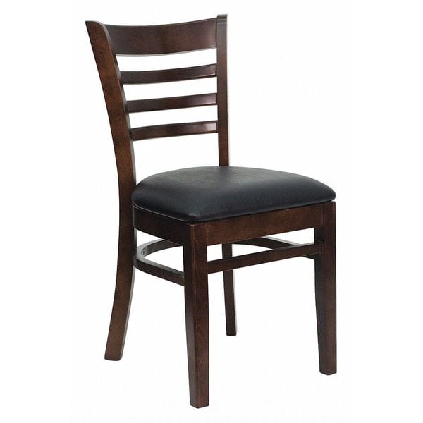 Flash Furniture Hercules Restaurant Chair, Wood Back, 17-1/4 in W 20" L 33-3/4" H - XU-DGW0005LAD-WAL-BLKV-GG