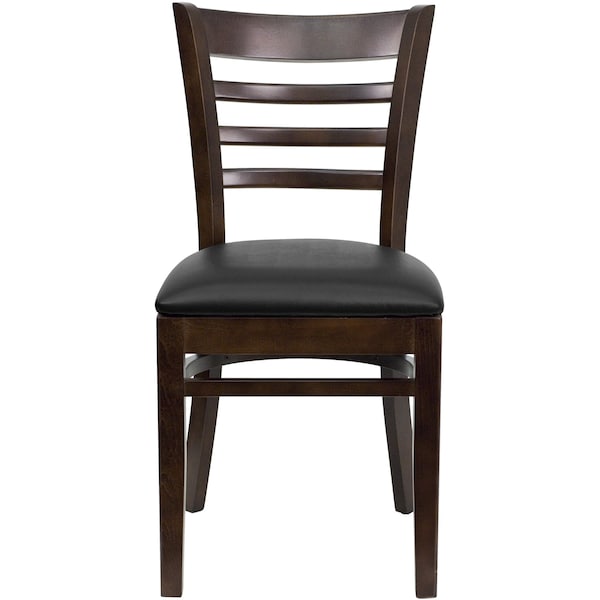 Flash Furniture Hercules Restaurant Chair, Wood Back, 17-1/4 in W 20" L 33-3/4" H - XU-DGW0005LAD-WAL-BLKV-GG