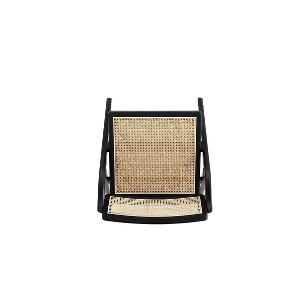 Manhattan Comfort Lambinet Folding Dining Chair in Black and Natural Cane, Set of 2 - DCCA07-BK