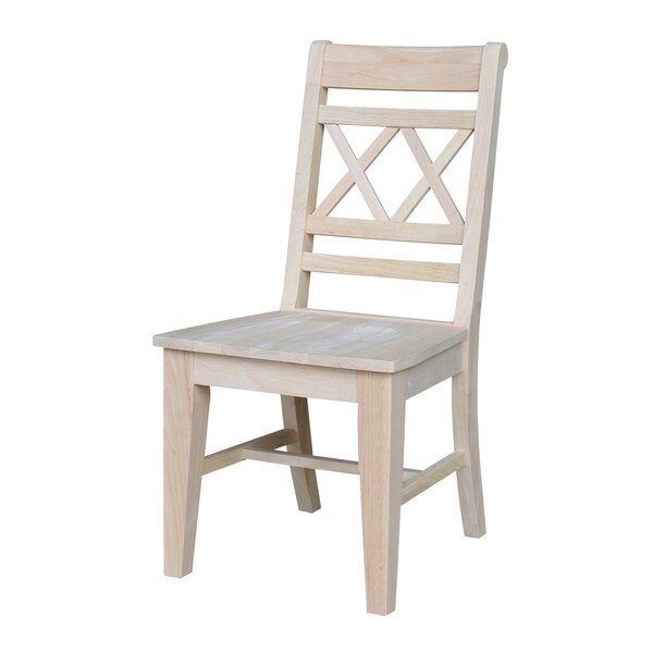 International Concepts Canyon Collection Set of 2 Double X- Back Chairs, Unfinished - C-47P