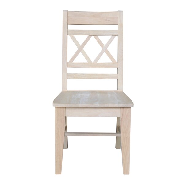 International Concepts Canyon Collection Set of 2 Double X- Back Chairs, Unfinished - C-47P