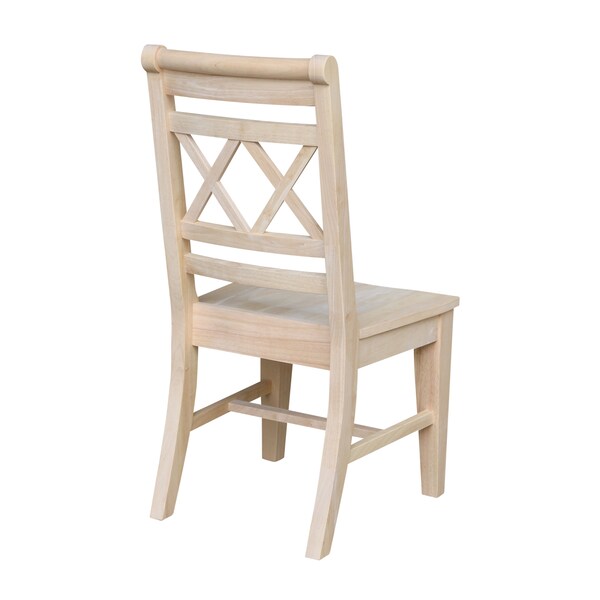 International Concepts Canyon Collection Set of 2 Double X- Back Chairs, Unfinished - C-47P