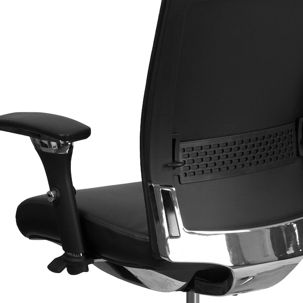 Flash Furniture Office Chair, Adjustable Arms with Inward/Outward Pivot Pads, Leather, Black LeatherSoft - GO-WY-85-7-GG
