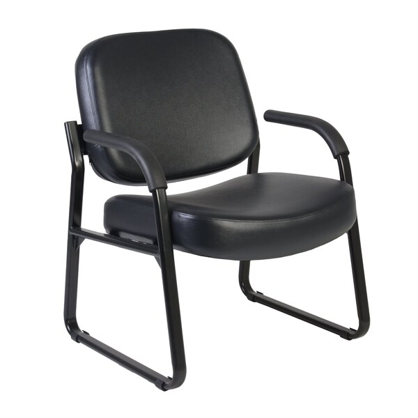 Regency Victor Big & Tall 400LBS Reception Chair With Arms, Anti-Microbial/Anti-Bacterial Vinyl, Black - 407-VAM-BK
