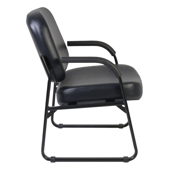 Regency Victor Big & Tall 400LBS Reception Chair With Arms, Anti-Microbial/Anti-Bacterial Vinyl, Black - 407-VAM-BK