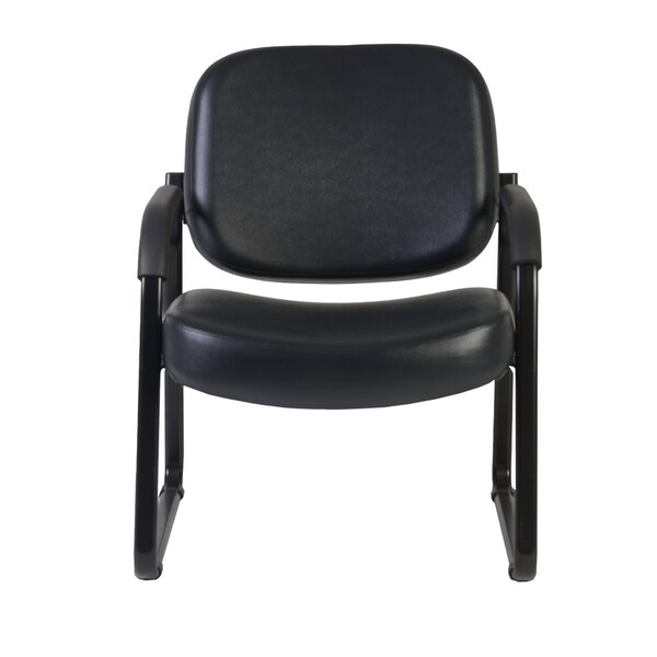 Regency Victor Big & Tall 400LBS Reception Chair With Arms, Anti-Microbial/Anti-Bacterial Vinyl, Black - 407-VAM-BK