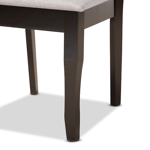 Baxton Studio Verner Modern and Contemporary Grey Fabric and Dark Brown Finished Wood 2-Piece Dining Chair Set - 183-10532-ZORO