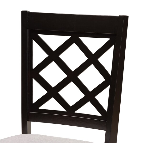 Baxton Studio Verner Modern and Contemporary Grey Fabric and Dark Brown Finished Wood 2-Piece Dining Chair Set - 183-10532-ZORO