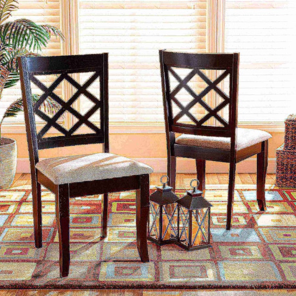 Baxton Studio Verner Modern and Contemporary Grey Fabric and Dark Brown Finished Wood 2-Piece Dining Chair Set - 183-10532-ZORO