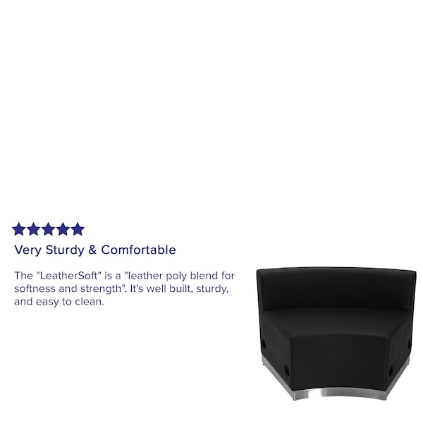 Flash Furniture Hercules Alon Concave Chair, Black Back, 41-1/2 in W 25-1/4" L 27" H, Leather Seat - ZB-803-INSEAT-BK-GG