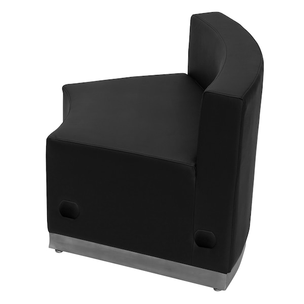 Flash Furniture Hercules Alon Concave Chair, Black Back, 41-1/2 in W 25-1/4" L 27" H, Leather Seat - ZB-803-INSEAT-BK-GG
