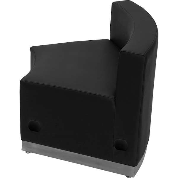 Flash Furniture Hercules Alon Concave Chair, Black Back, 41-1/2 in W 25-1/4" L 27" H, Leather Seat - ZB-803-INSEAT-BK-GG