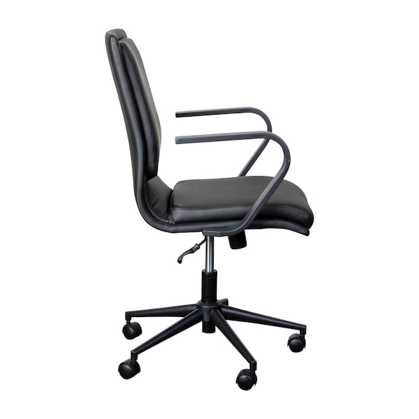 Flash Furniture Black LeatherSoft Office Chair with Black Arms - GO-21111B-BK-BK-GG
