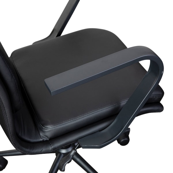 Flash Furniture Black LeatherSoft Office Chair with Black Arms - GO-21111B-BK-BK-GG