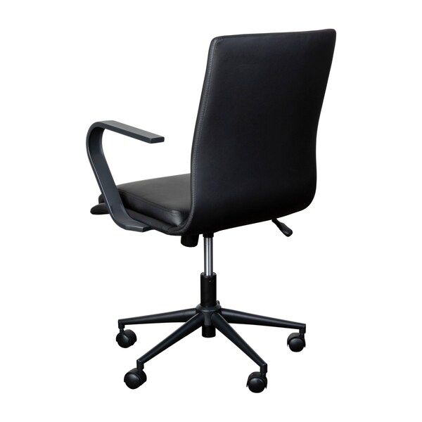 Flash Furniture Black LeatherSoft Office Chair with Black Arms - GO-21111B-BK-BK-GG