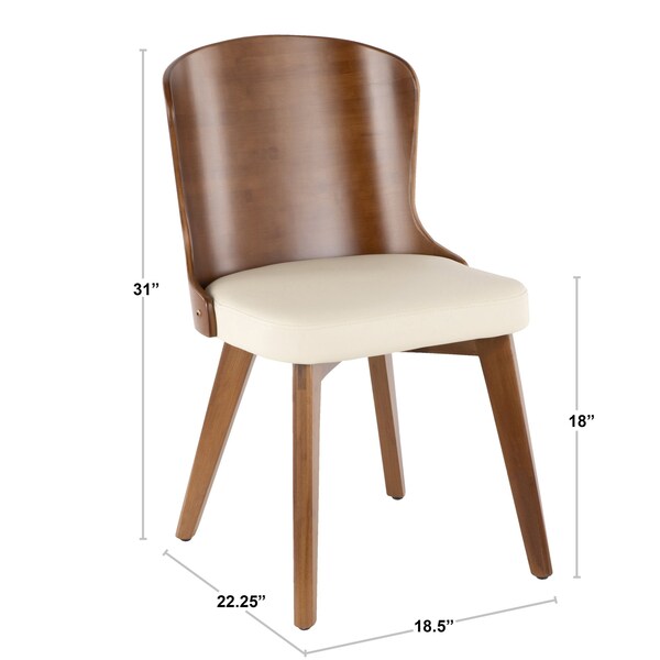 Lumisource Bocello Chair in Walnut and Black Faux Leather - CH-BCLLO WL+BK