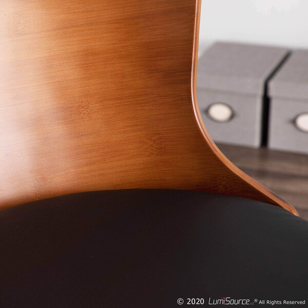 Lumisource Bocello Chair in Walnut and Black Faux Leather - CH-BCLLO WL+BK