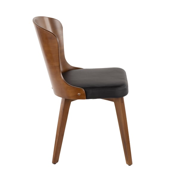 Lumisource Bocello Chair in Walnut and Black Faux Leather - CH-BCLLO WL+BK
