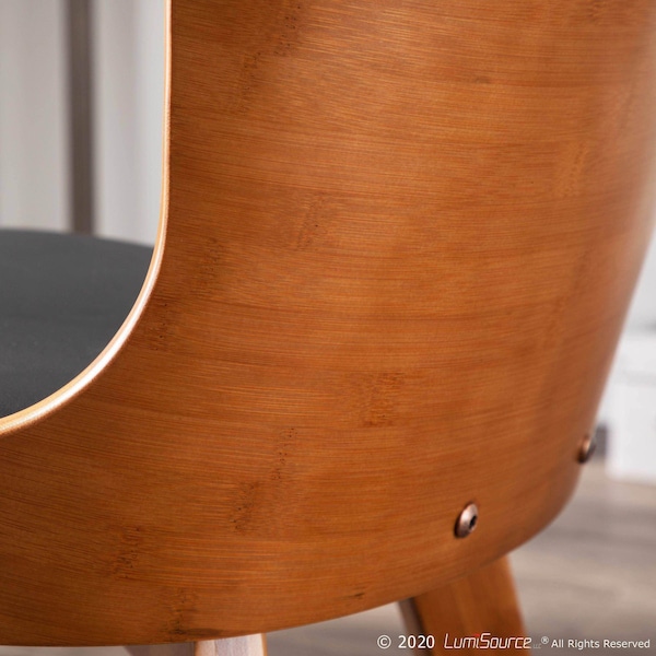 Lumisource Bocello Chair in Walnut and Black Faux Leather - CH-BCLLO WL+BK