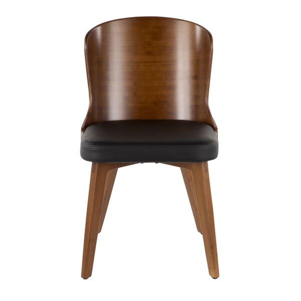 Lumisource Bocello Chair in Walnut and Black Faux Leather - CH-BCLLO WL+BK