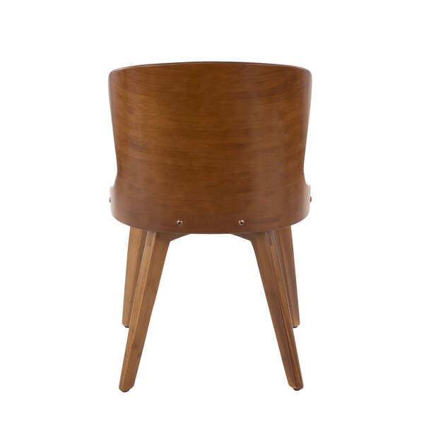 Lumisource Bocello Chair in Walnut and Black Faux Leather - CH-BCLLO WL+BK