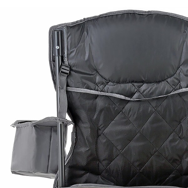 Arrowhead Outdoor Portable Folding Camping Quad Chair with 6-Can Armrest Cooler, Granite Gray - KKS0316U