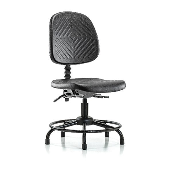 Blue Ridge Ergonomics Desk Chair Desk Chair, Med, Poly, Bk.RT, Tilt Glides, No Arms, 17" to 22" Height, Black; Blue - BR-PDHCH-MB-RT-T1-A0-RG