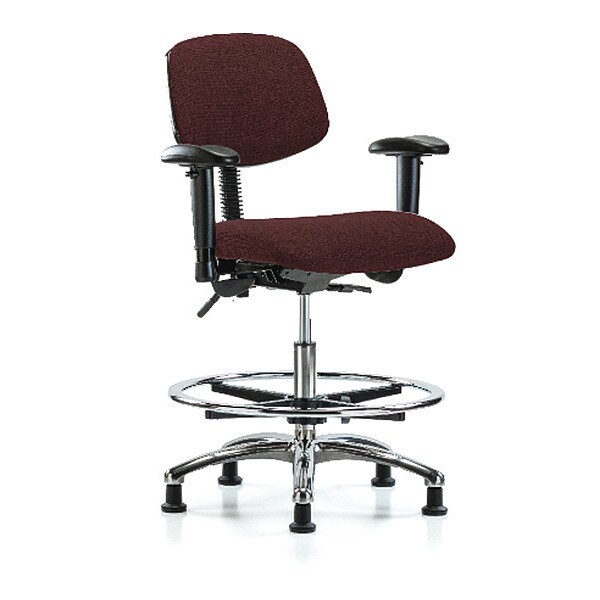 Blue Ridge Ergonomics Medium Bench Chair Chair, Fab, Med Ben, Chr Tilt AA CF Gld Bur, Adjustable Arms, 22" to 29" Height - BR-FMBCH-CR-T1-A1-CF-RG-F41
