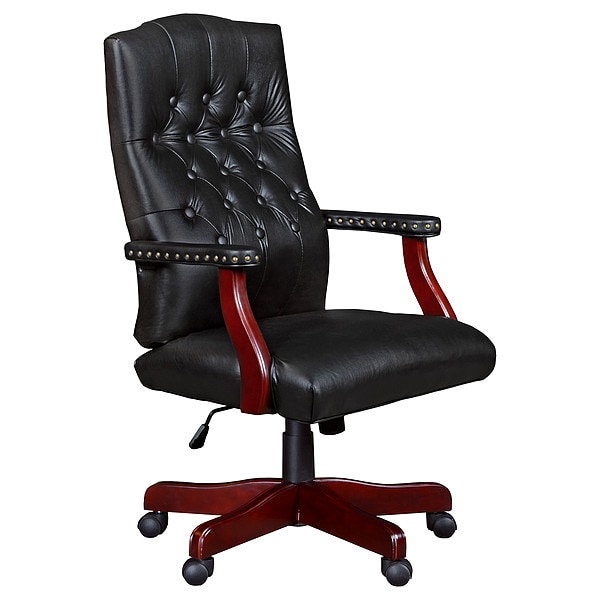 Regency Executive Chair Vinyl Upholstery, Overall Height 45" to 49" Seat Width 24" Black - 9040BK