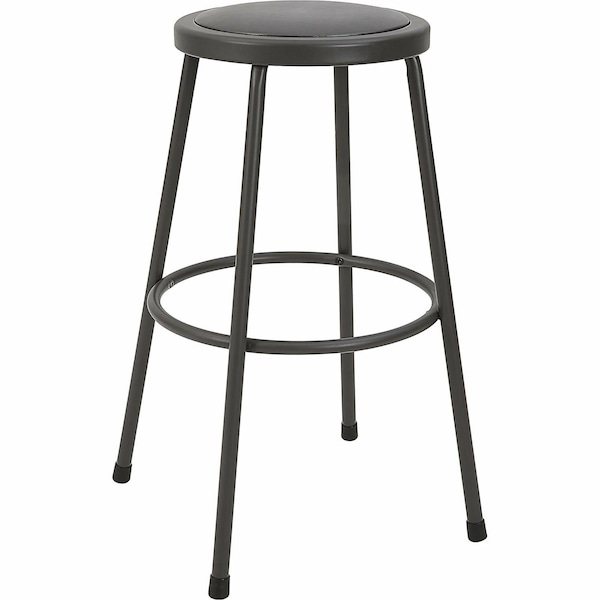 Lorell Metal Shop Stool, 30" Height, 275lb Capacity, Vinyl Seat - LLR83083