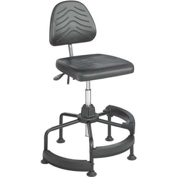 Safco Industrial Chair Deluxe Industrial Chair, 17" Height, Polyurethane, Black - 5120