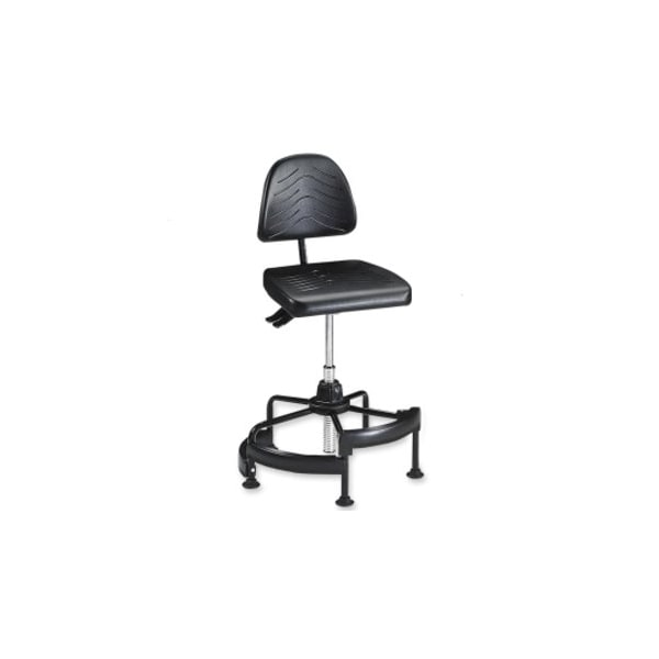 Safco Industrial Chair Deluxe Industrial Chair, 17" Height, Polyurethane, Black - 5120