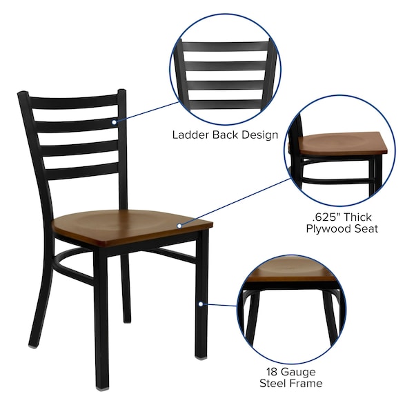 Flash Furniture Hercules Restaurant Chair, 16-1/2 in W 17" L 32-1/4" H - XU-DG694BLAD-CHYW-GG