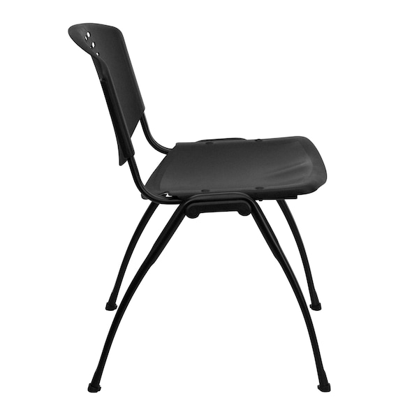 Flash Furniture Stack Chair, Plastic, Black - RUT-NF01A-BK-GG