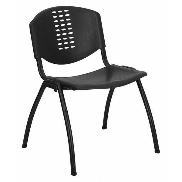 Flash Furniture Stack Chair, Plastic, Black - RUT-NF01A-BK-GG