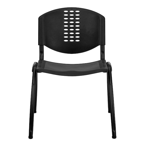 Flash Furniture Stack Chair, Plastic, Black - RUT-NF01A-BK-GG