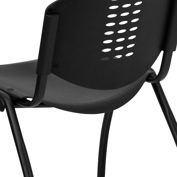 Flash Furniture Stack Chair, Plastic, Black - RUT-NF01A-BK-GG