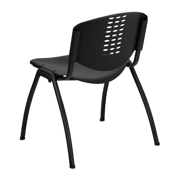 Flash Furniture Stack Chair, Plastic, Black - RUT-NF01A-BK-GG