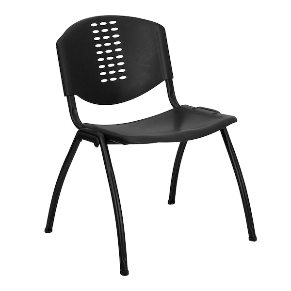 Flash Furniture Stack Chair, Plastic, Black - RUT-NF01A-BK-GG